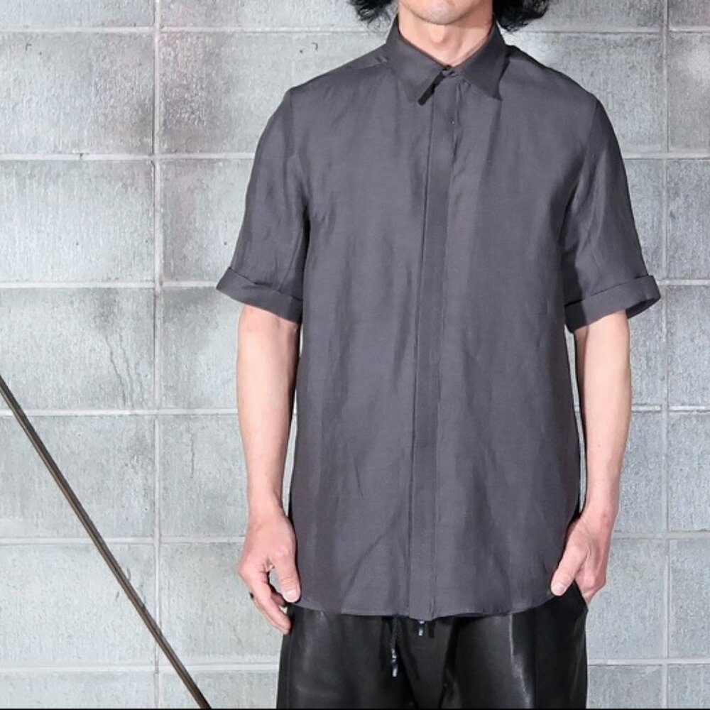 D.Hygen ST102-0621S Linen Rayon Short Sleeve Shirt, Japanese Size 1, Men's SM